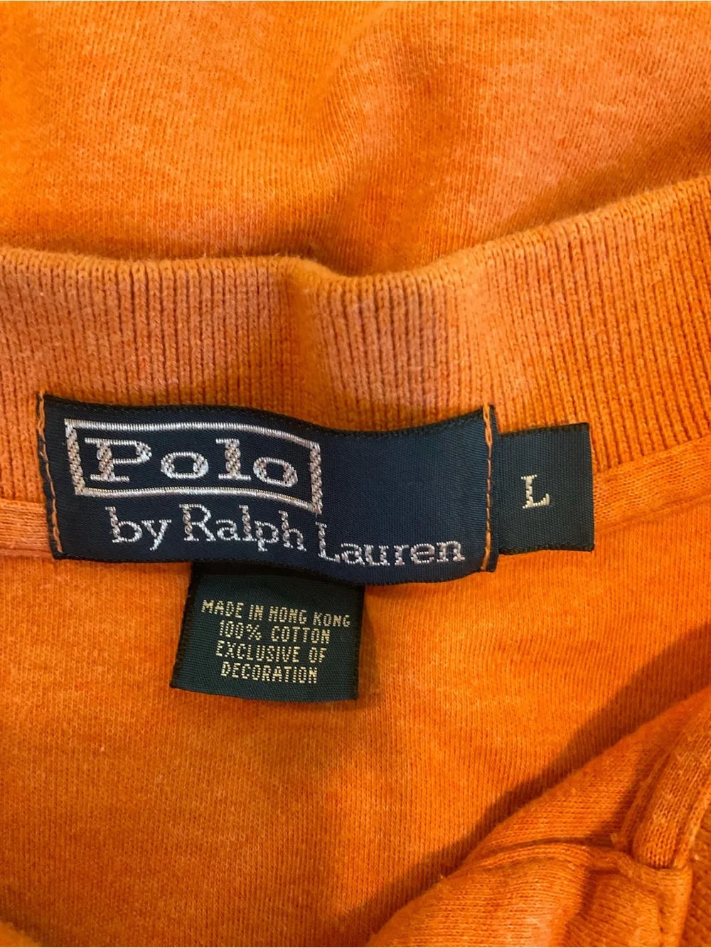 Polo by Ralph Lauren Mens Knit Polo Sz Large Heathered Orange Short Sleeve Fall